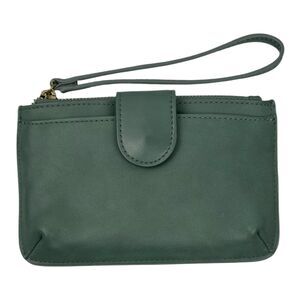 Universal Thread Olive Green Wristlet Wallet Top Zip Closure 7.5" x 4.5"